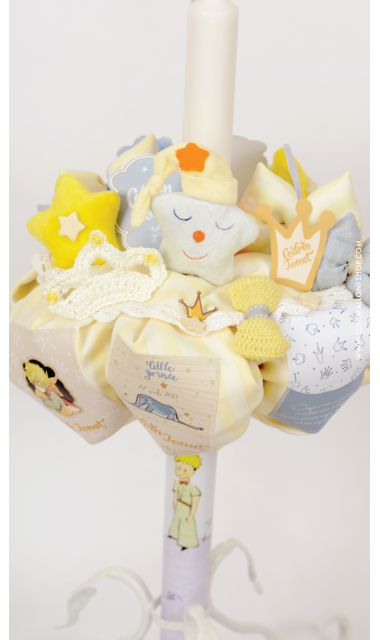 Lumanare de botez pentru baieti cu Micul Print, 65x4 cm, Le petit prince 12